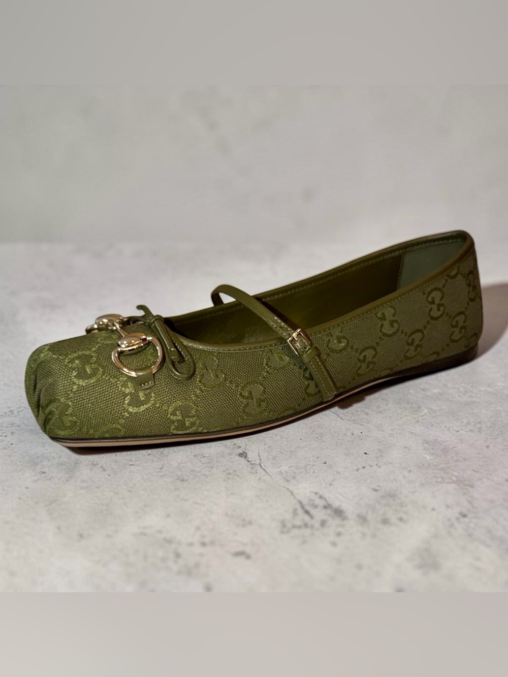 Gucci Green  Ballerina Flats